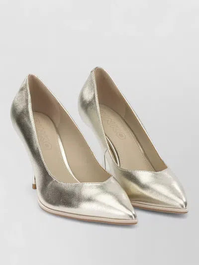 Pinko Stiletto Heel Pumps Metallic Finish In Silver