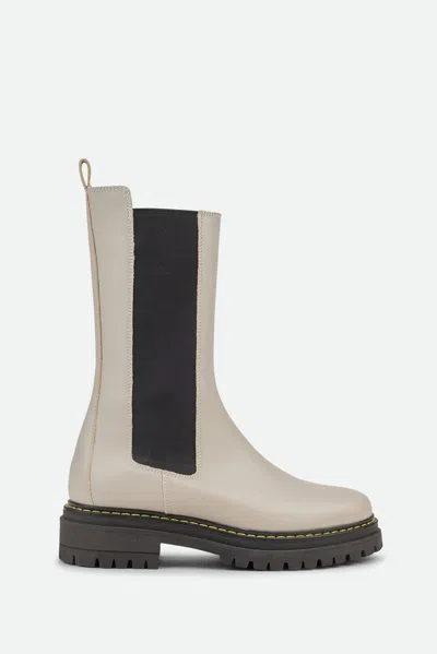Pinko Stivale Alto Beige In Blu