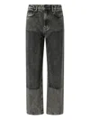 Pinko Grey Jeans With Rhinestone Applications In Black