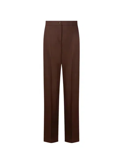Pinko Straight Button Trousers In Brown