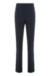 Pinko Straight Chalk-striped Trousers In Wool Blend In Blue
