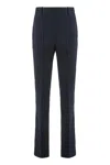 Pinko Straight Chalk-striped Trousers In Wool Blend In Blue