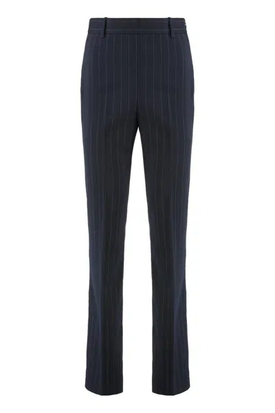 PINKO PINKO STRAIGHT CHALK-STRIPED TROUSERS IN WOOL BLEND