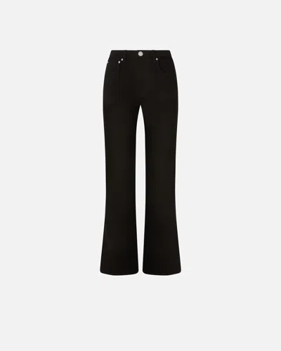 Pinko Straight Jeans With Slit At The Hem In Limo Black