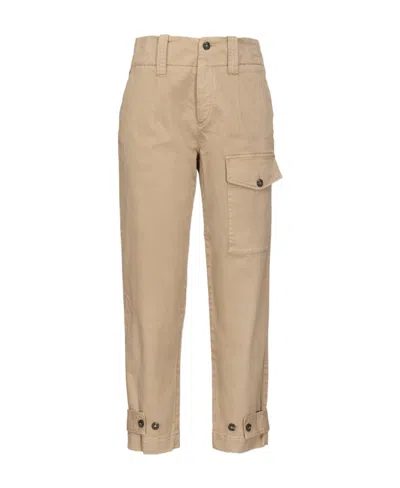 Pinko Straight-leg Cropped Trousers In Neutral