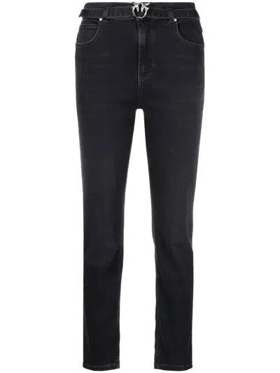 Pinko Straight-leg Denim Jeans In Schwarz