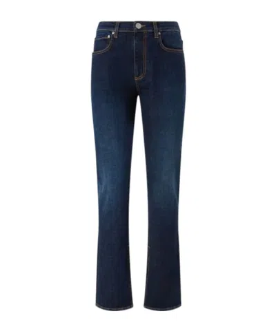 PINKO PINKO LOGO-PATCH STRAIGHT-LEG JEANS