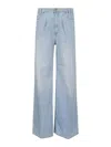 Pinko Logo Patch Denim Jeans In Light Wash