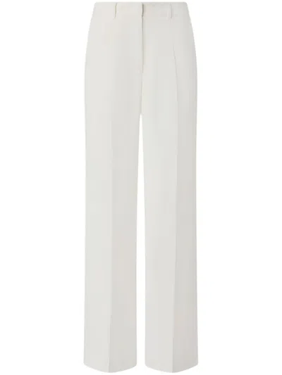 Pinko Straight-leg Linen Trousers With Concealed Fastening In White