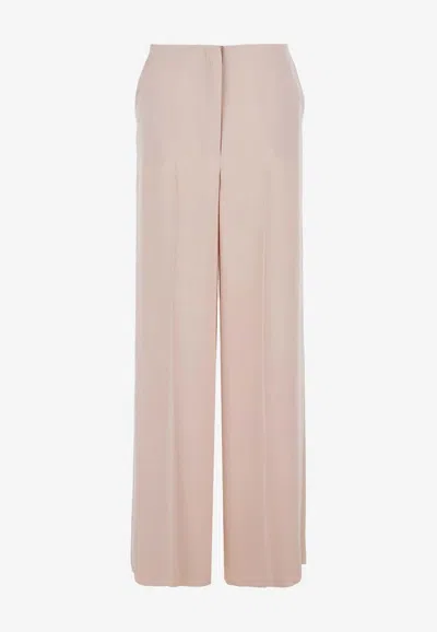 Pinko Limoncello Pink Pants With Concealed Front Closure In Tech Fabric Woman