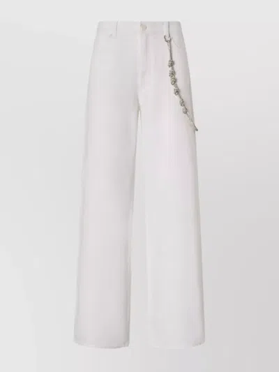 PINKO STRAIGHT LEG TROUSERS DECORATIVE CHAIN