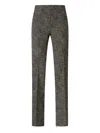 Pinko High-waisted Flannel Trousers In Brown