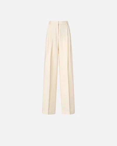 Pinko - Straight-cut Trousers With Pressed Pleat Detail - 46 In White