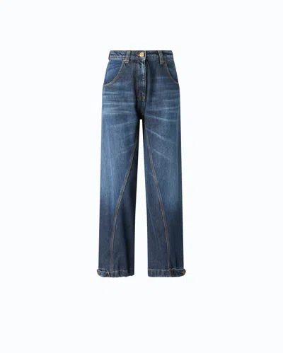 Pinko Straight-fit Jeans With Workwear Loop In Blue