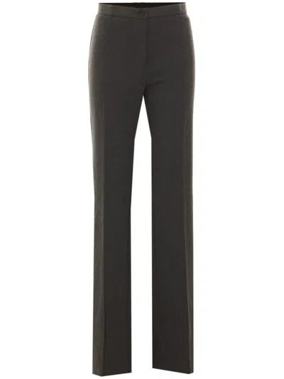 Pinko Straight-leg Tailored Pants With Mid-rise Waist And Minimalist Design In Black