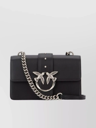 Pinko Strap Chain Shoulder Bag In Black