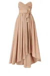 Pinko Strapless High-low Dress With Sweetheart Neckline In Neutral