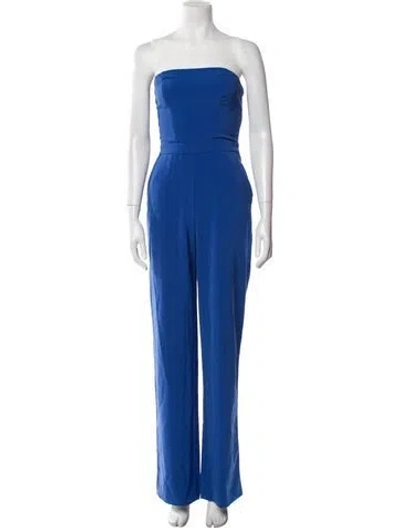 Pre-owned Pinko Strapless Jumpsuit In Blue