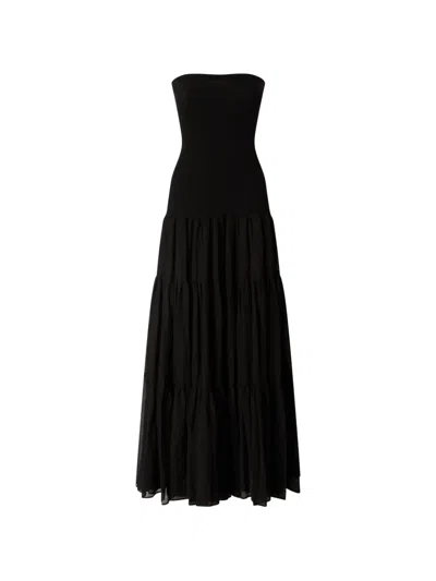 Pinko Strapless Maxi Dress In Black