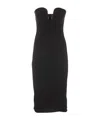 Pinko Fitted Black Stretch Viscose Midi Dress In Black