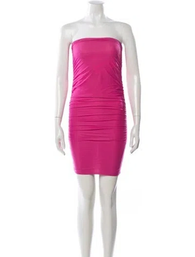 Pre-owned Pinko Strapless Mini Dress In Pink