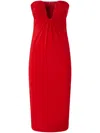 Pinko Strapless Mini Dress In Red
