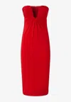 Pinko Strapless Mini Dress In Red