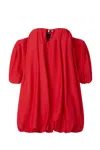 Pinko ‘bert' Red Dress With Exposed Shoulder Design And Removable Sleeves With Button In Red