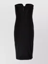 Pinko Fitted Black Stretch Viscose Midi Dress