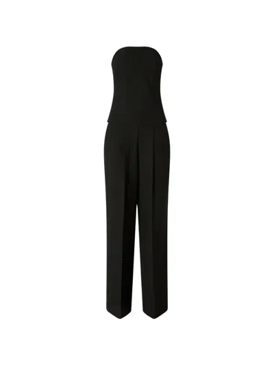 Pinko Strapless Wide-leg Jumpsuit In Black