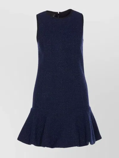 Pinko Strappy Pleated Gown Metallic Flare In Blue