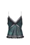 Pinko Georgette Strasbourg Panelled Top In Green
