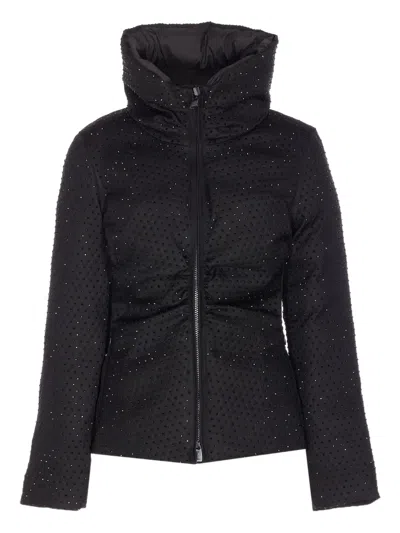 PINKO STRASS-EMBELLISHED HIGH-NECK JACKET