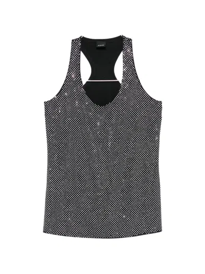 Pinko Strass Tank Top In Gray