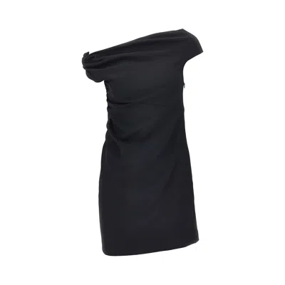 Pinko Stretch Crêpe Short Dress In Black