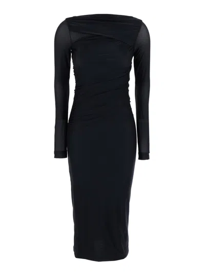 PINKO STRETCH JERSEY LONG DRESS