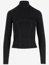 Pinko Stretch Nylon Jersey With Logo In Blue