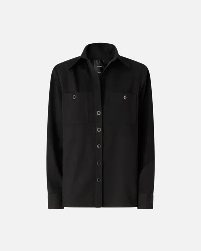 Pinko - Stretch Overshirt With Pockets - 46 In Black