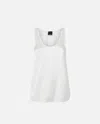 Pinko Stretch Silk Satin Vest Top In Snow White