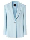 Pinko 'faraona' Light Blue Single-breasted Jacket With Peak Revers