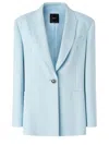 Pinko 'faraona' Light Blue Single-breasted Jacket With Peak Revers