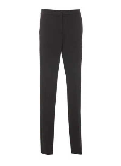 Pinko Stretch Viscose Trousers In Black