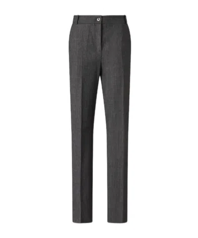 Pinko Stretch Wool-blend Cigarette Trousers In Gray