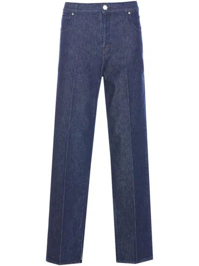 Pinko Loose Jeans With Back Patch Pockets In Blue