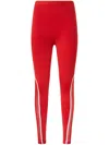 Pinko Stripe-detailing Leggings In Red