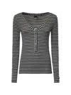 Pinko Striped Button-front Long-sleeve T-shirt In Multi