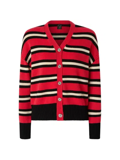 Pinko Striped Button-up Cardigan In Multi