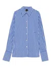 Pinko Cathleen Striped Shirt In Blue