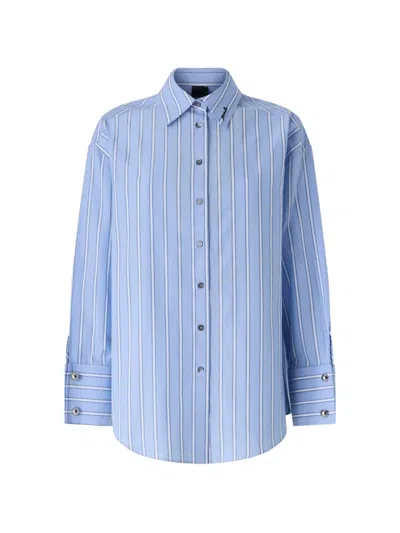 Pinko Striped Cotton Shirt In Blue