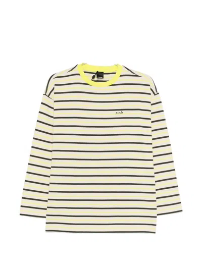 Pinko Striped Cotton Sweater In Multi
